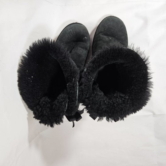 Ugg Bailey Bow II black Boots Sherpa Lined Women's Size 9-9.5? - Picture 3 of 8